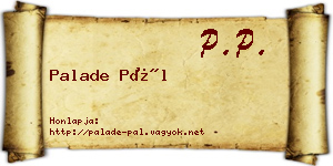 Palade Pál névjegykártya